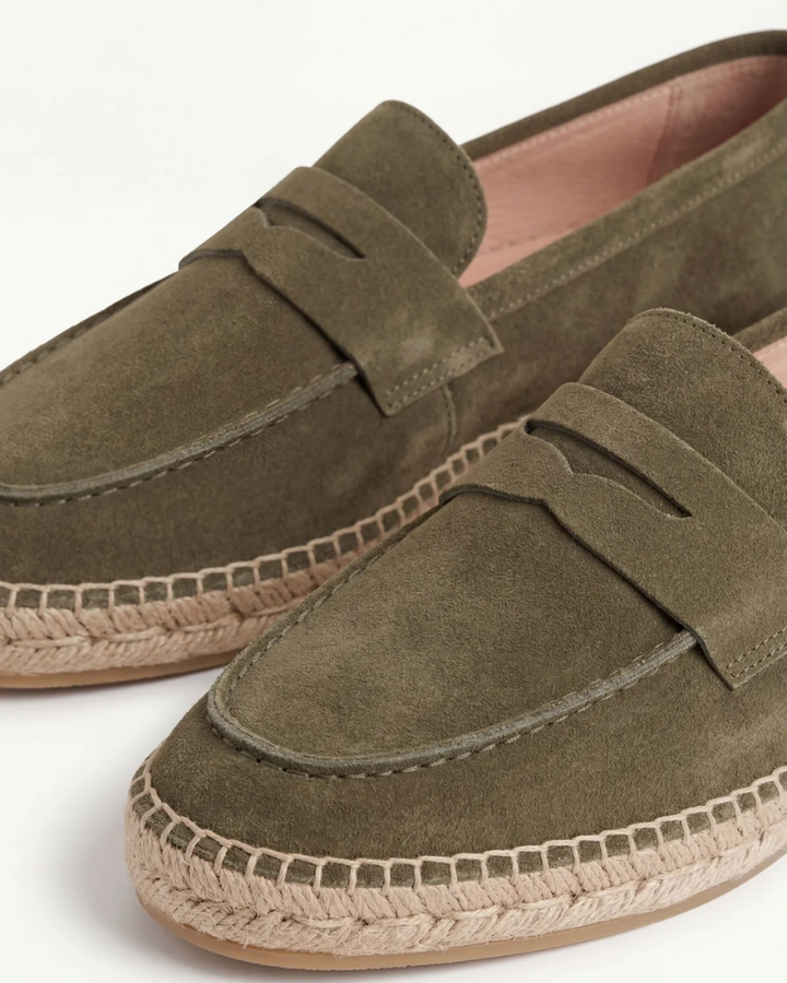 Espadrillas Riviera in Suède Verde Oliva