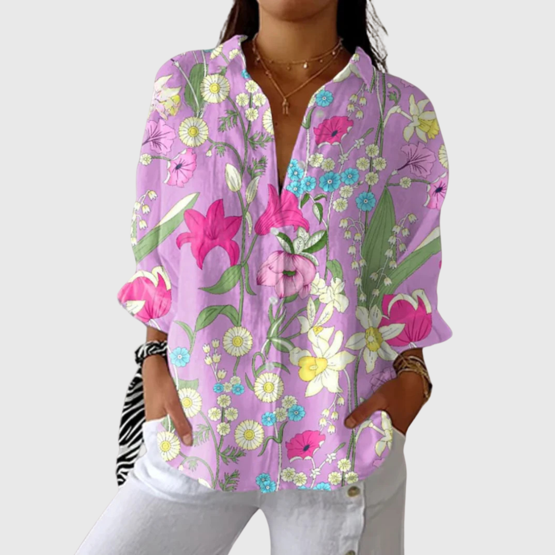 Blusa leggera e colorata stampata