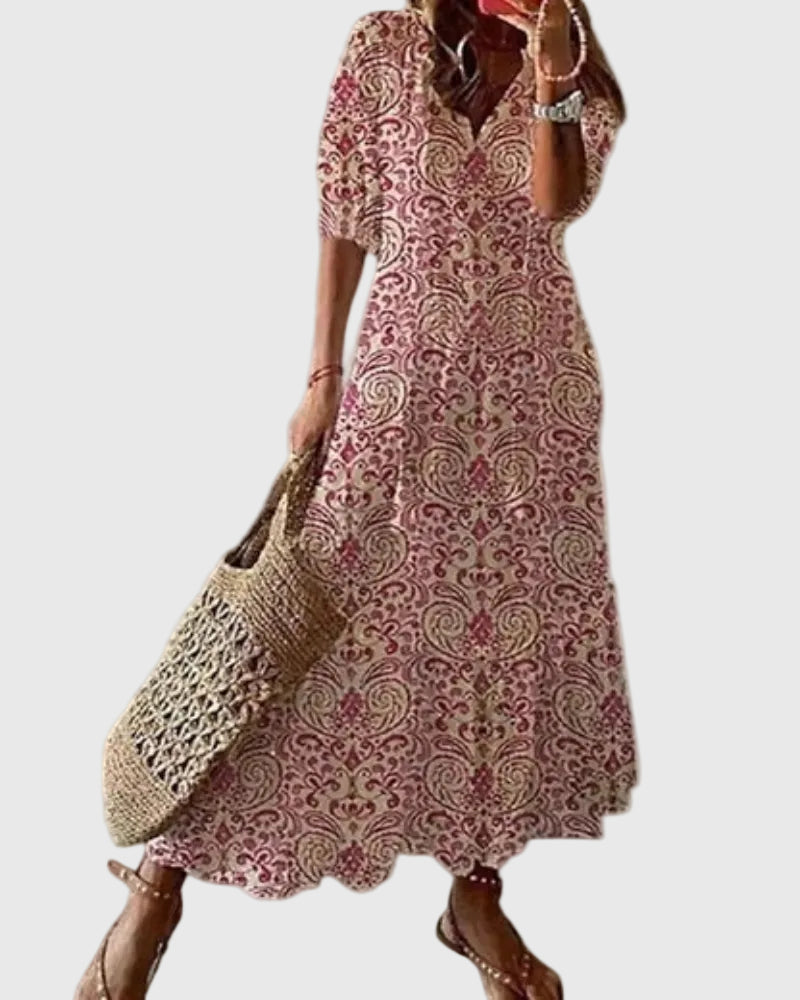 Amalia | Vintage Boho Maxi Abito Estivo