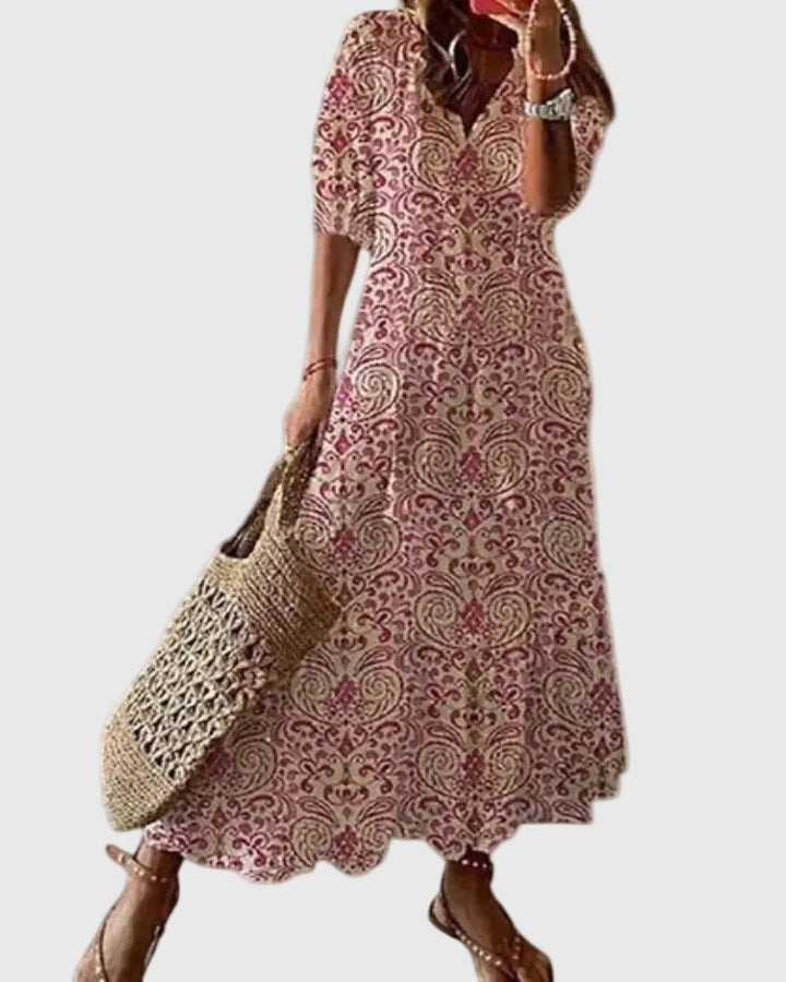 Amalia | Vintage Boho Maxi Abito Estivo