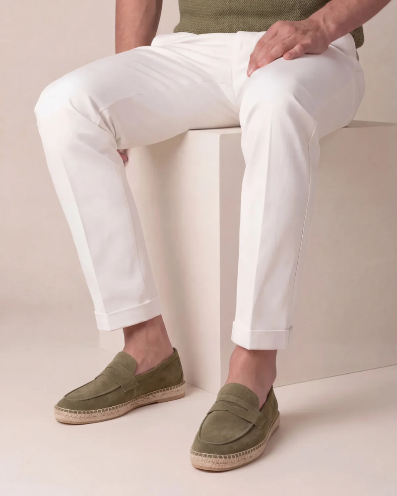 Espadrillas Riviera in Suède Verde Oliva