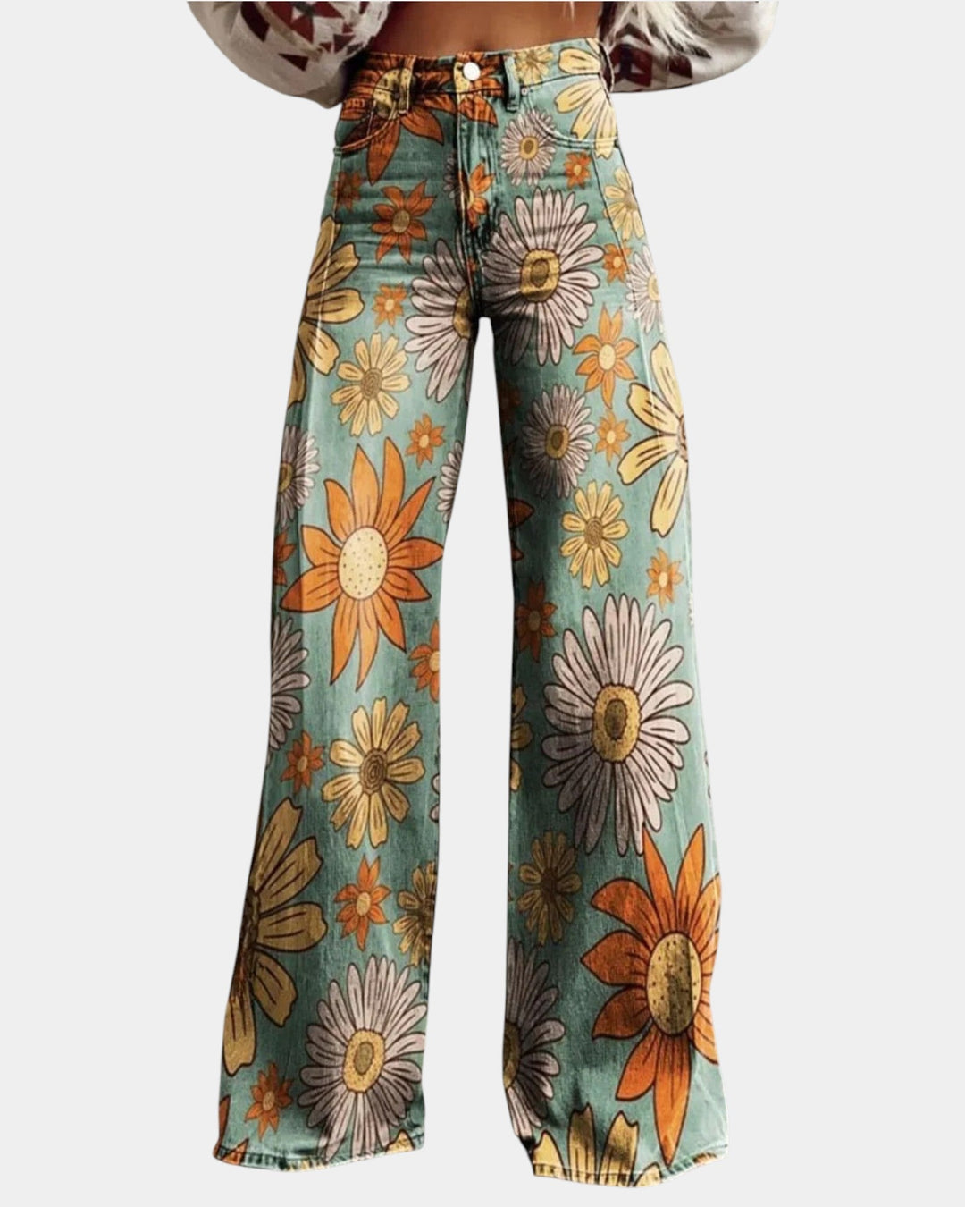 Pantaloni Palazzo a Fiori Lya Giallo – Bottega Moretti