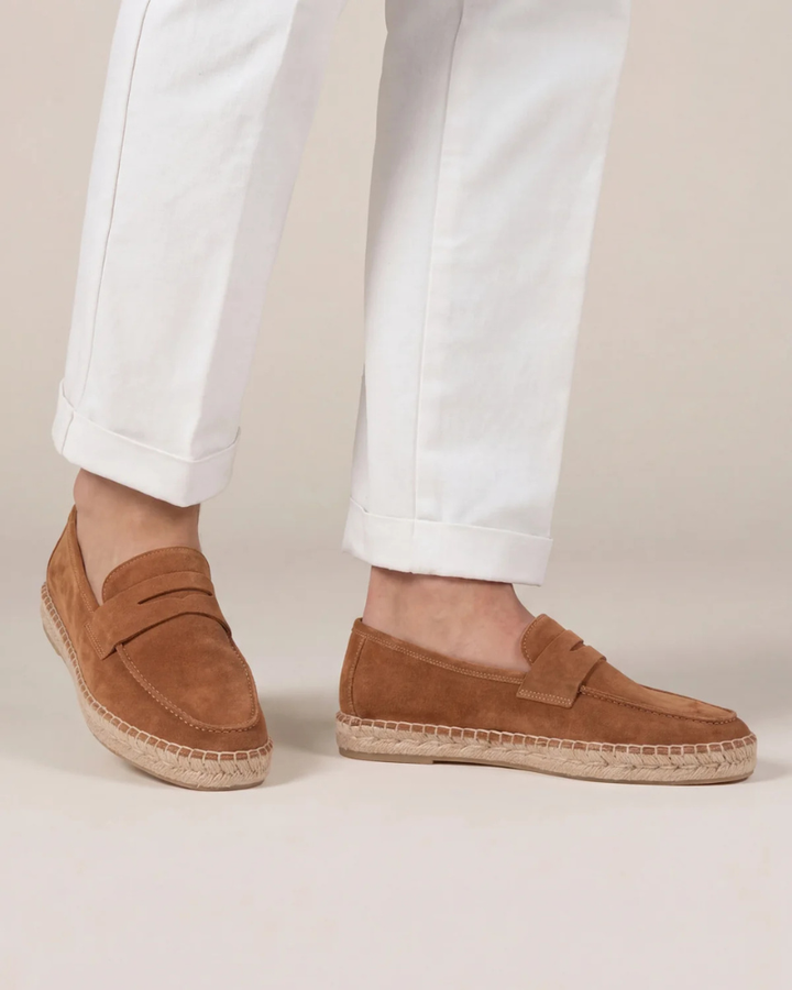 Espadrillas Riviera in Suède Marrone