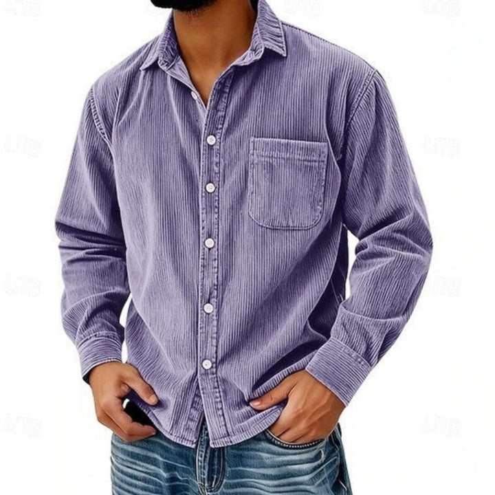 Camicia Abbottonata Velluto a Coste Uomo Ruggero – foto 5