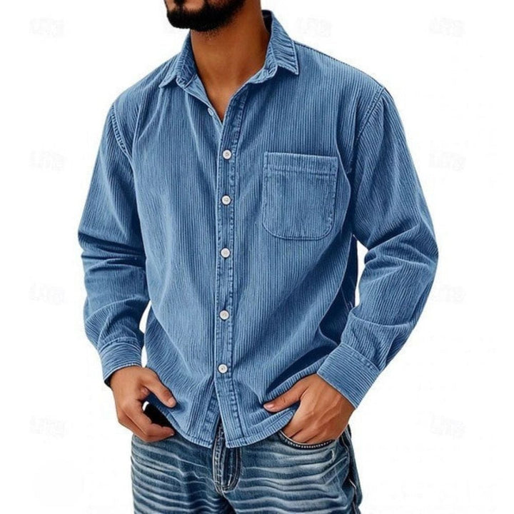 Camicia Abbottonata Velluto a Coste Uomo Ruggero – foto 2