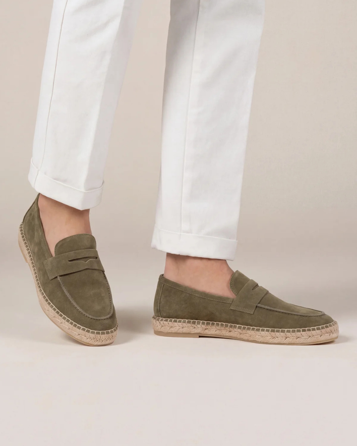 Espadrillas Riviera in Suède Verde Oliva