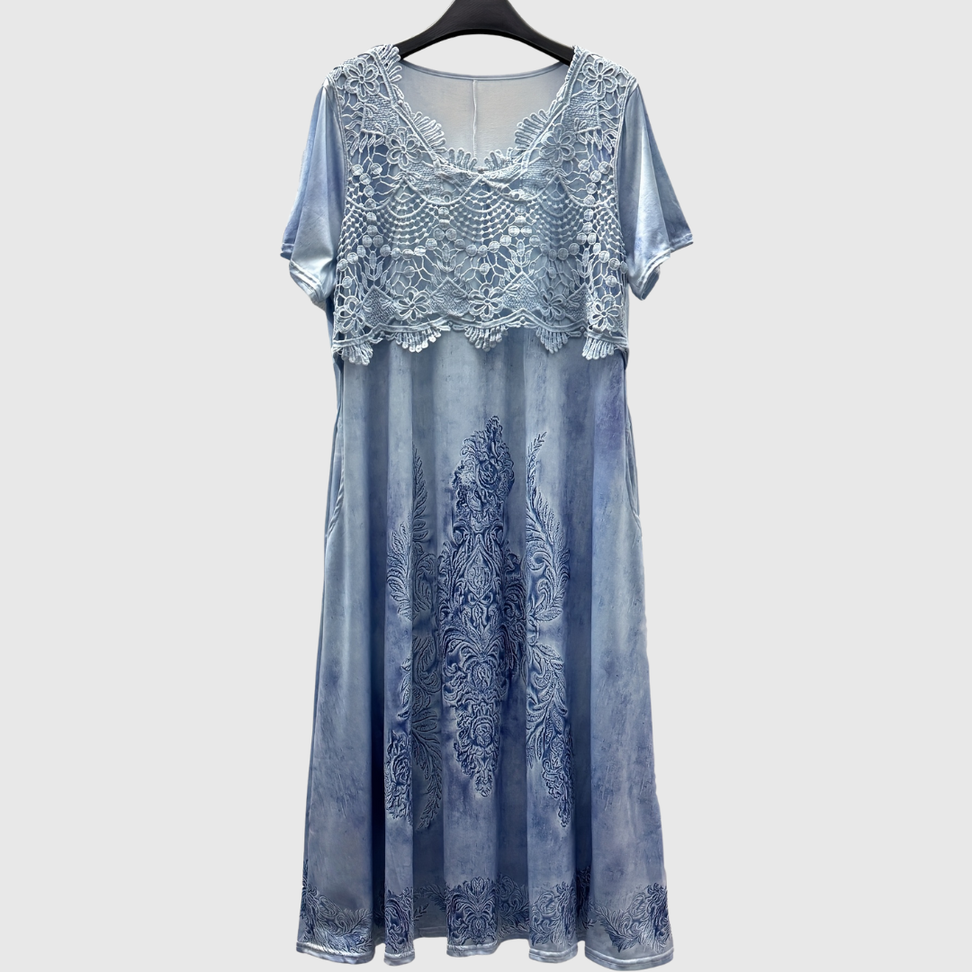 INDIGO | ELEGANTE ABITO MIDI CON FIORI