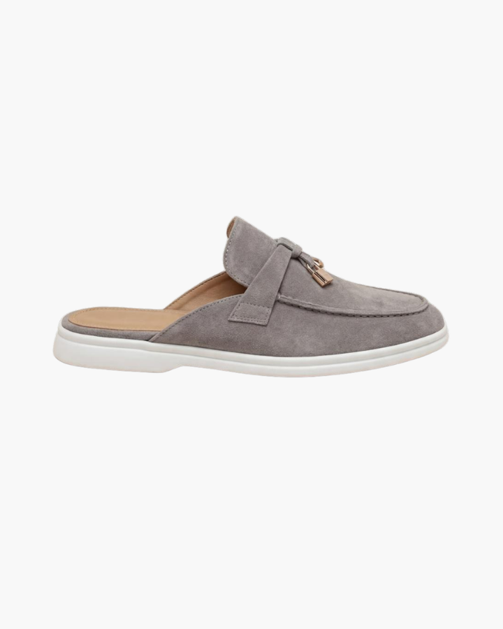 Mule Mediterraneo in Suède Grigio Chiaro
