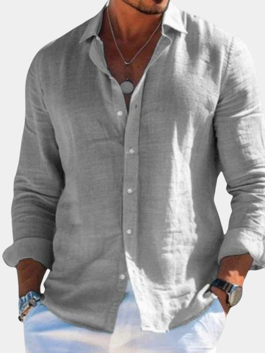 Camicia Casual Uomo Lucas Grigio – Bottega Moretti