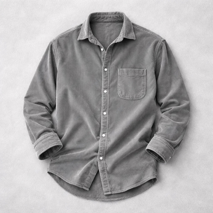 Camicia Classica Velluto a Coste Uomo Tullio – foto 3