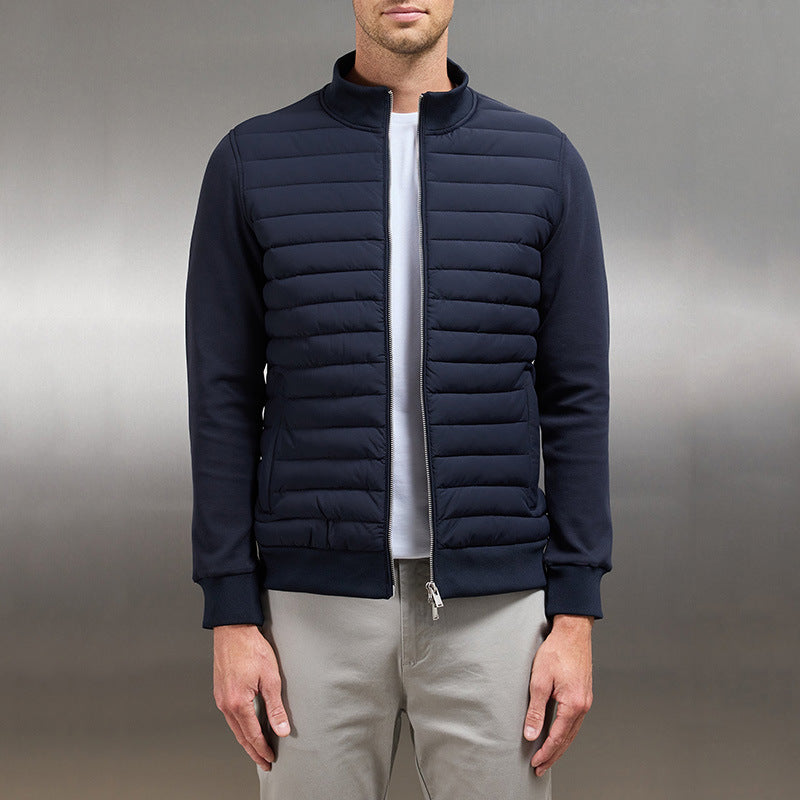 Giacca Leggera da Uomo in Maglia Misto Cotone con Collo Alto | Perfetta per l'Autunno