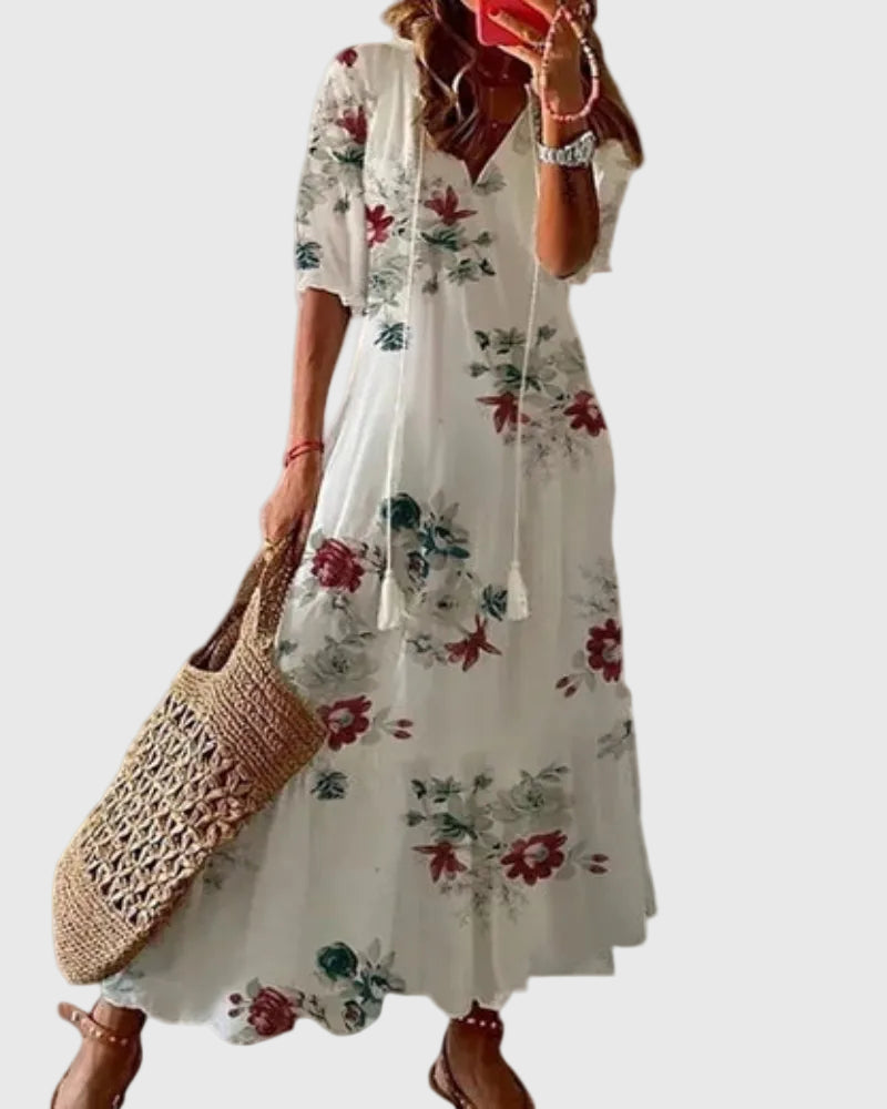 Amalia | Vintage Boho Maxi Abito Estivo