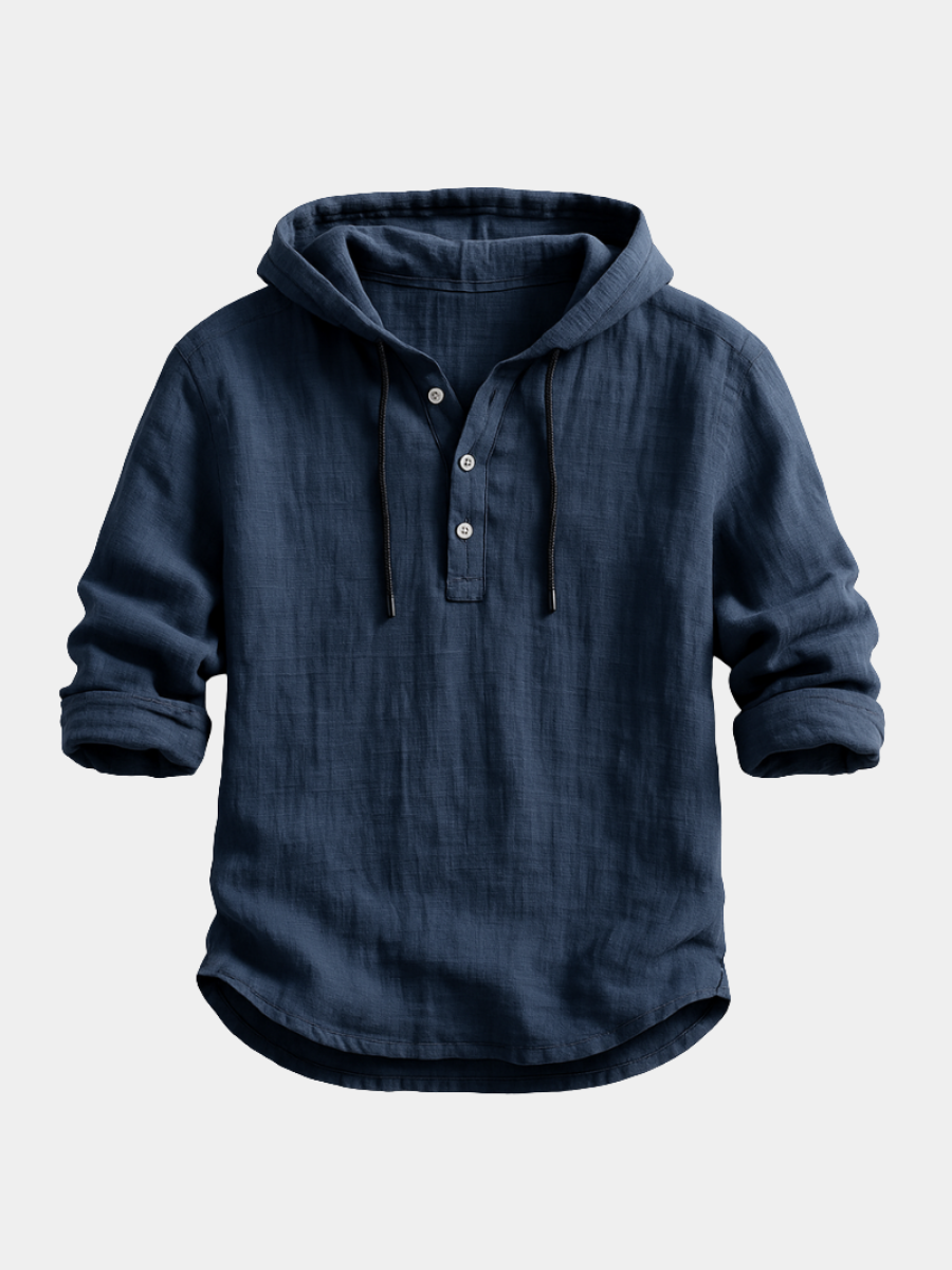 Camicia con Cappuccio Pierre Blu – Bottega Moretti