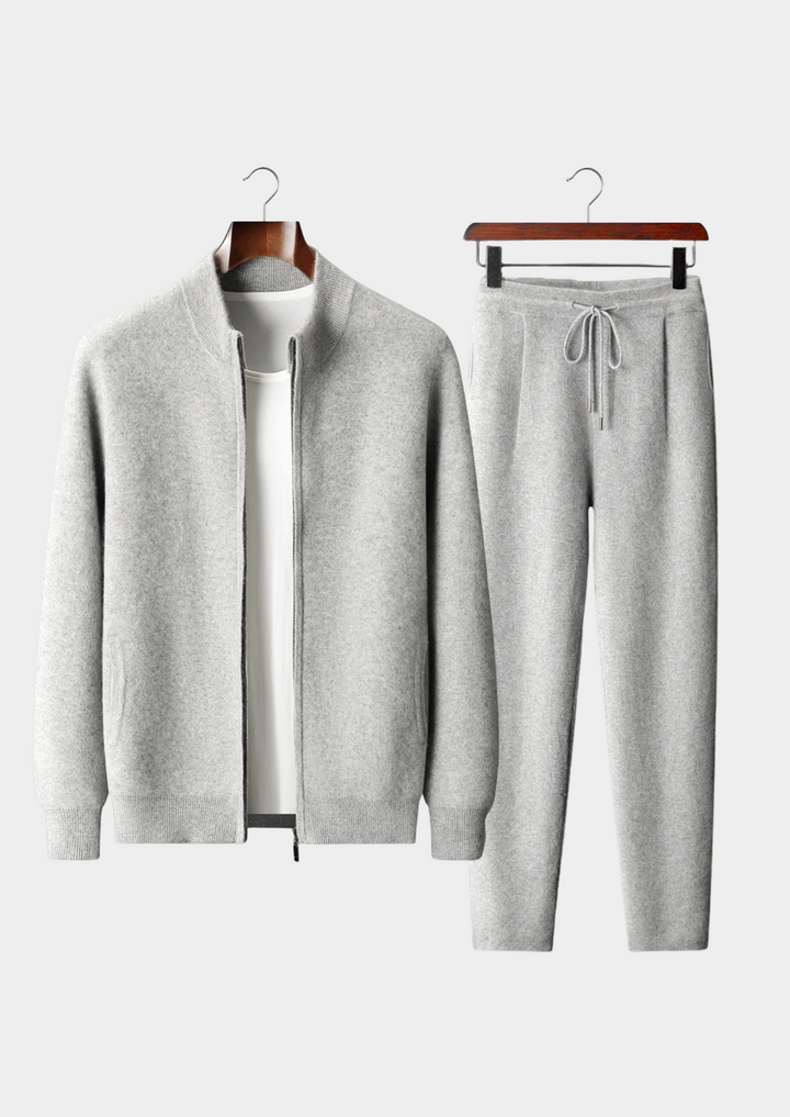 Set da tempo libero in cashmere premium grigio chiaro Denis