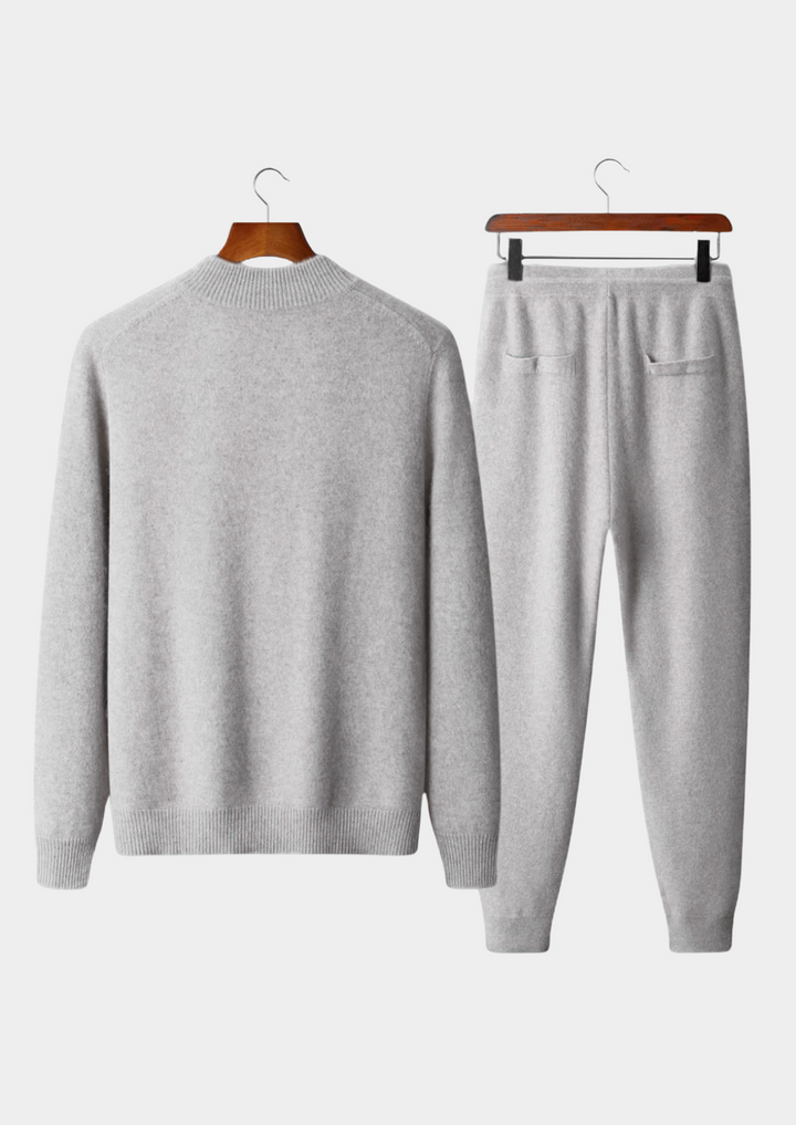 Set Luzzo in pura lana merino extra fine grigio chiaro