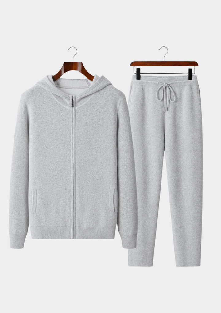 Set da Tempo Libero in Cashmere Premium Grigio Chiaro Milano