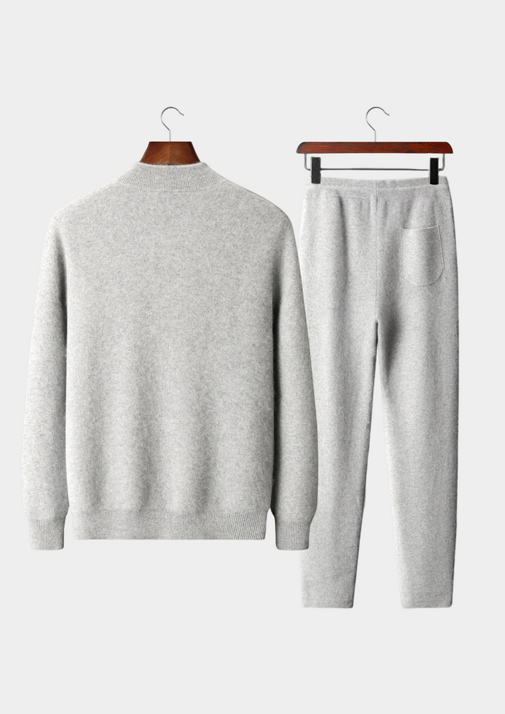 Set da tempo libero in cashmere premium grigio chiaro Denis