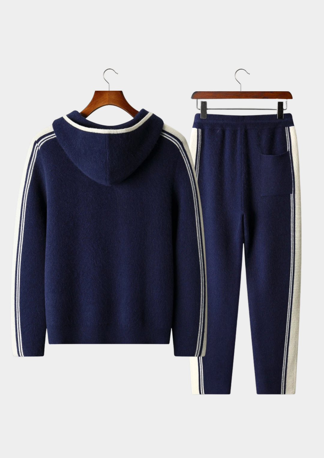Set Damien in pura lana merino extra-fine blu navy