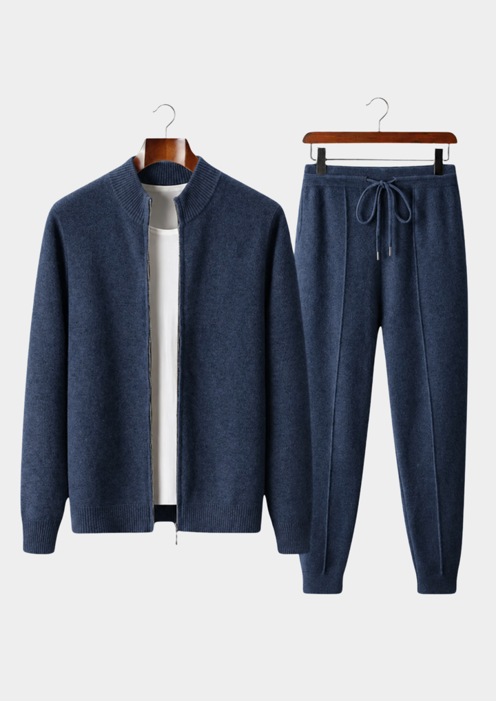 Set Luzzo in pura lana merino extra fine blu navy