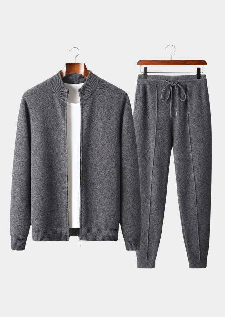 Set Luzzo in pura lana merino extra-fine grigio scuro