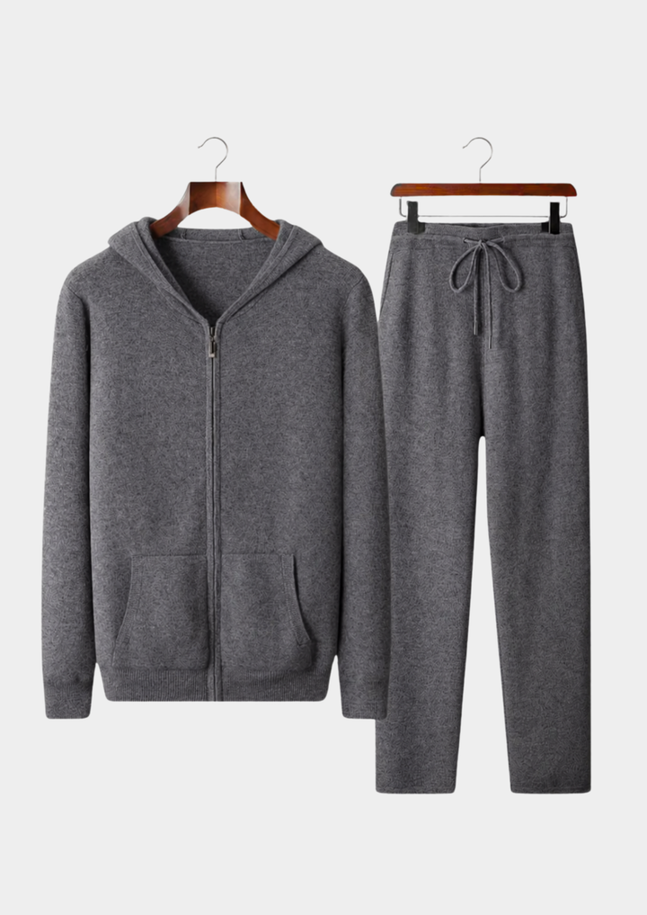 Set Arvo in Pura Lana Merino Extra-Fine Grigio Scuro