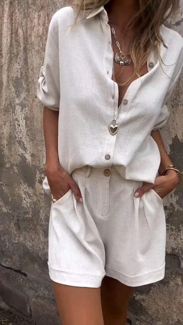 Completo Leggero con Bottoni Melda Bianco – Bottega Moretti