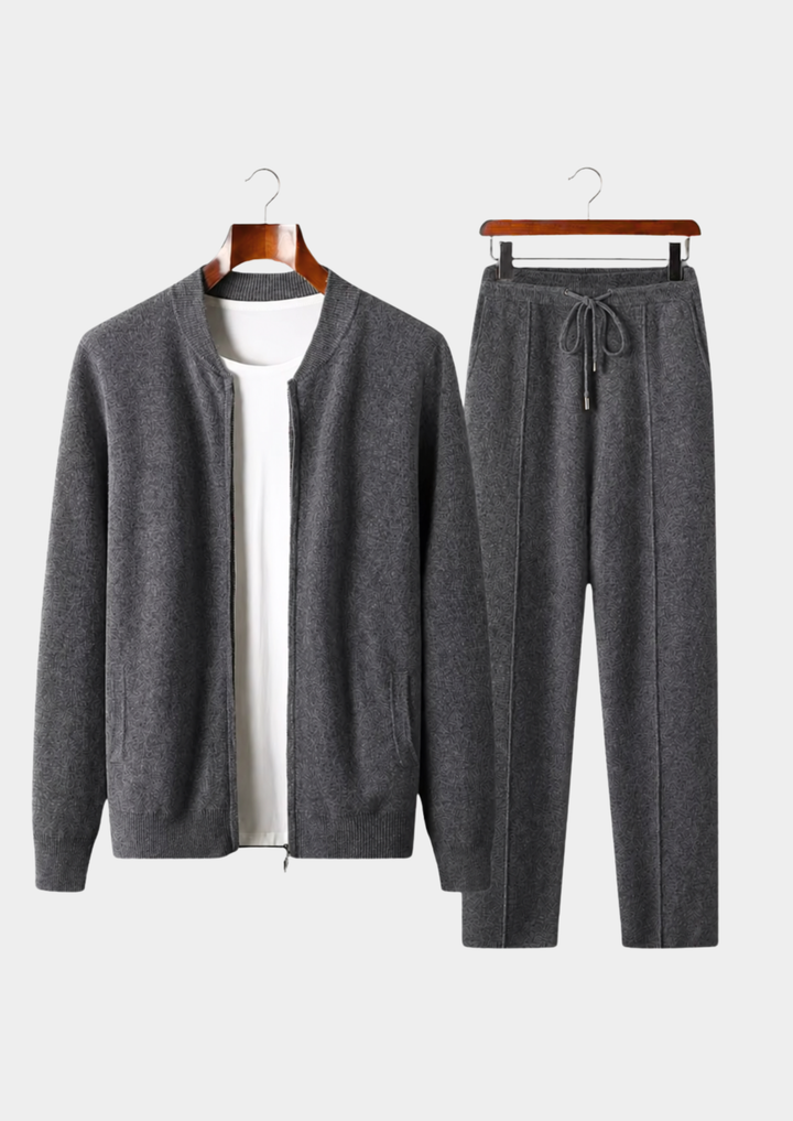 Set Falconi in pura lana merino extra-fine grigio scuro