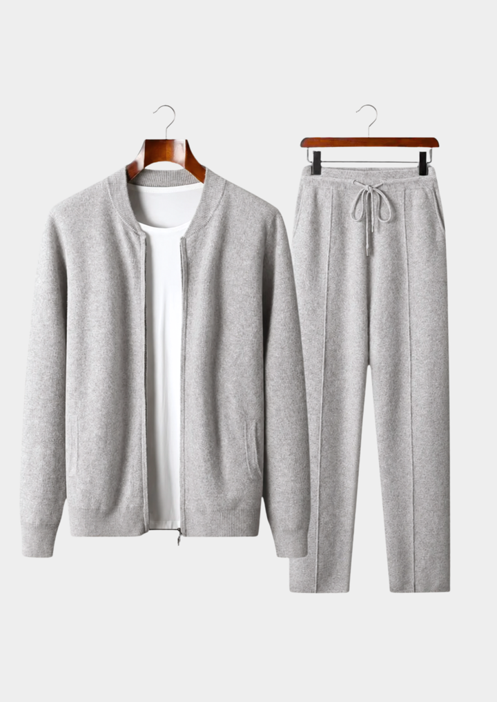 Set Falconi in pura lana merino extra fine grigio chiaro