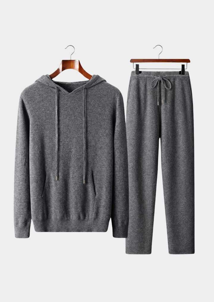 Set Savro in pura lana merino extra fine grigio scuro