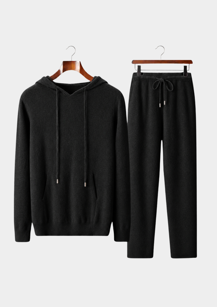 Set Savro in pura lana merino extra-fine nera