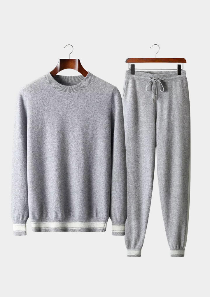 Set da Tempo Libero in Cashmere Premium Grigio Chiaro Vienna