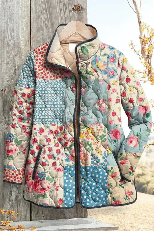 Giacca Trapuntata Patchwork Floreale Caroline – foto 2