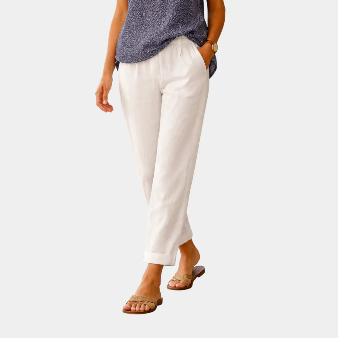Pantaloni Leggeri Eleganti Julienne Bianco – Bottega Moretti