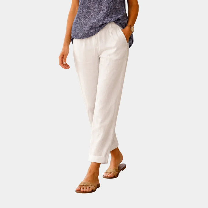 Pantaloni Leggeri Eleganti Julienne Bianco – Bottega Moretti