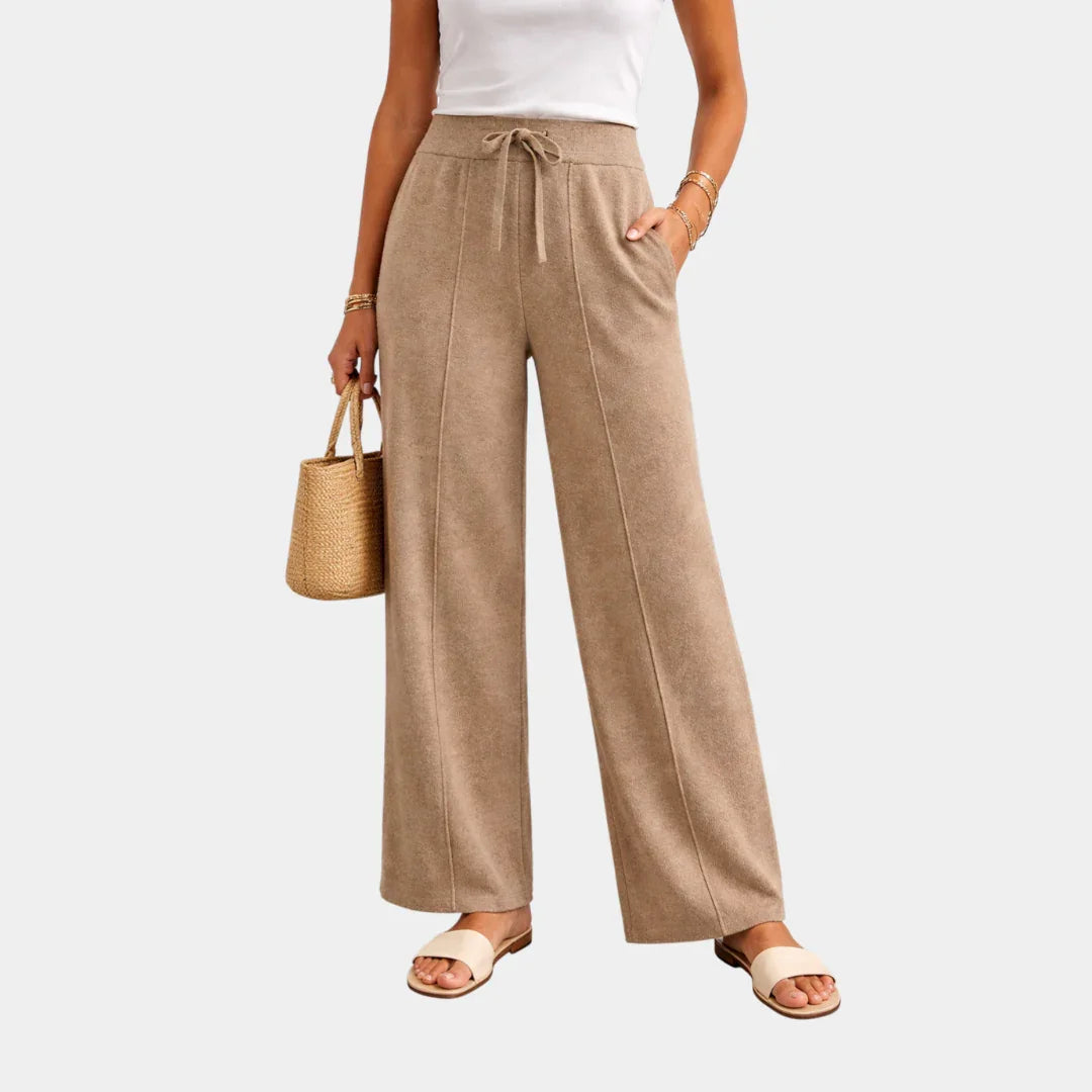 Pantaloni in Pura Lana Merino Ewa Marrone – Bottega Moretti