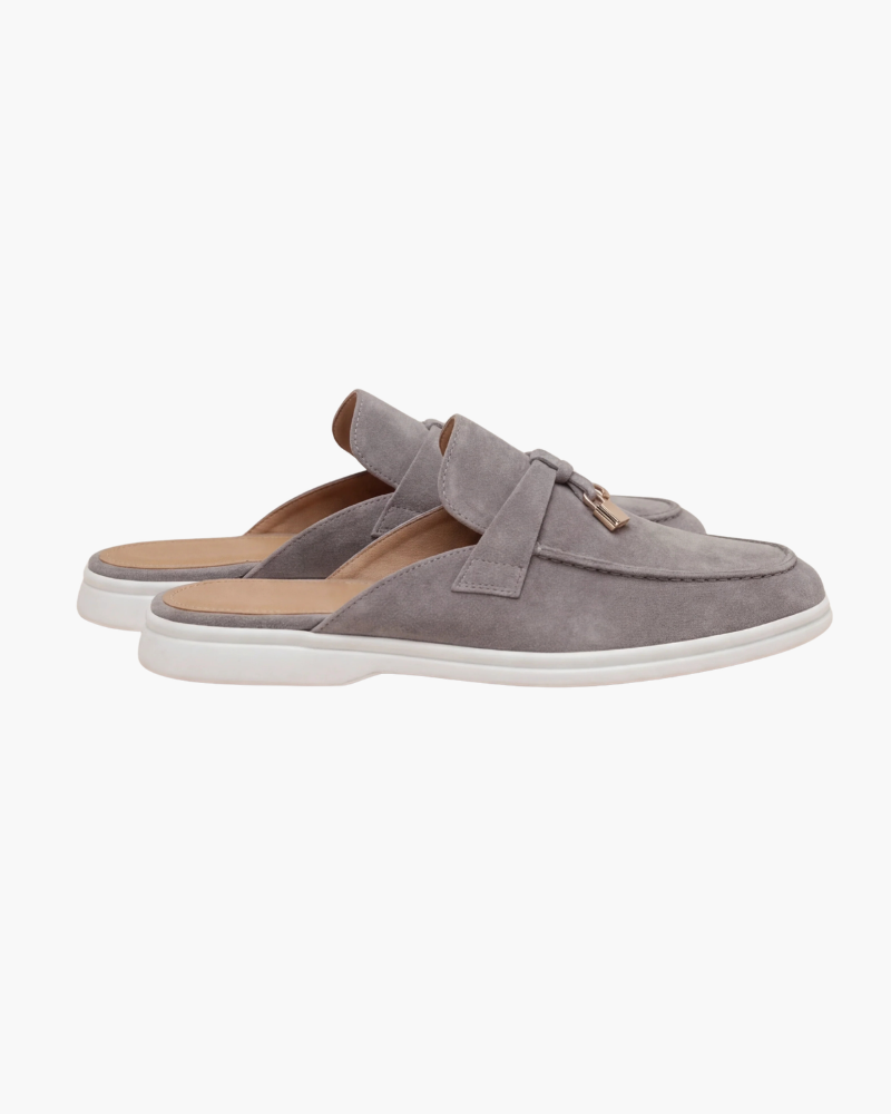 Mule Mediterraneo in Suède Grigio Chiaro
