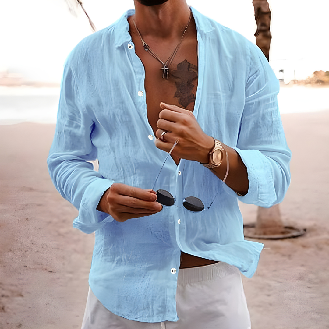 Camicia Estiva in Cotone Naturale Uomo Elio – foto 3