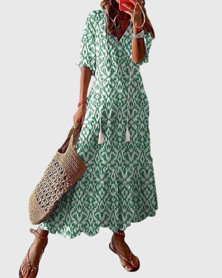 Amalia | Vintage Boho Maxi Abito Estivo