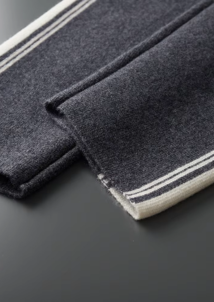 Set Damien in pura lana merino extra-fine grigio scuro