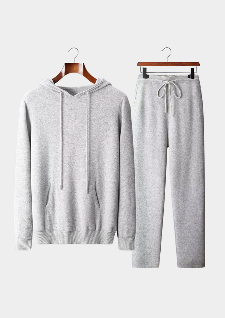 Set Savro in pura lana merino extra fine grigio chiaro