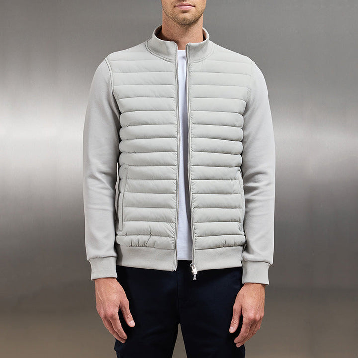 Giacca Leggera da Uomo in Maglia Misto Cotone con Collo Alto | Perfetta per l'Autunno
