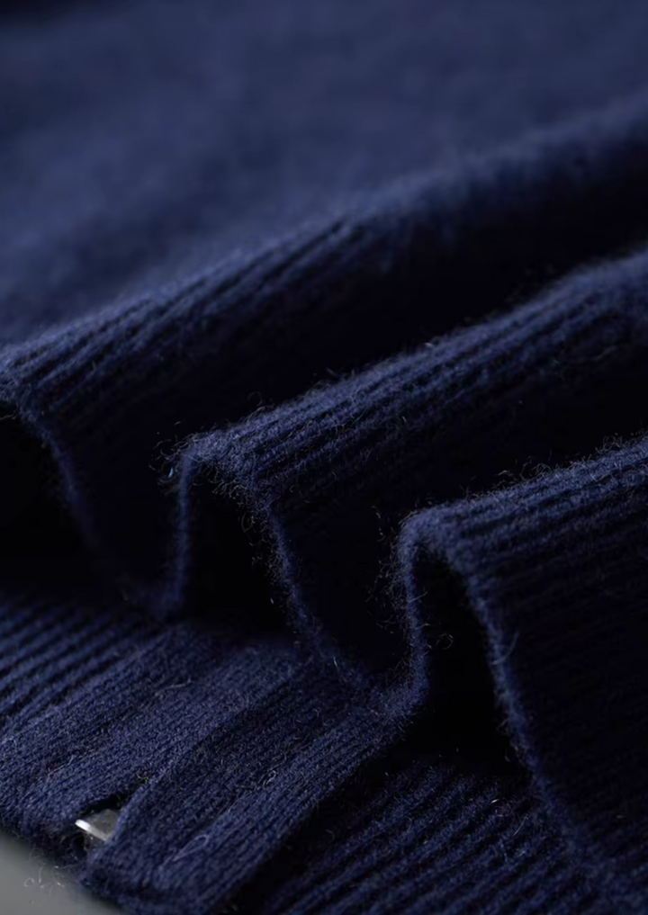 Set Damien in pura lana merino extra-fine blu navy