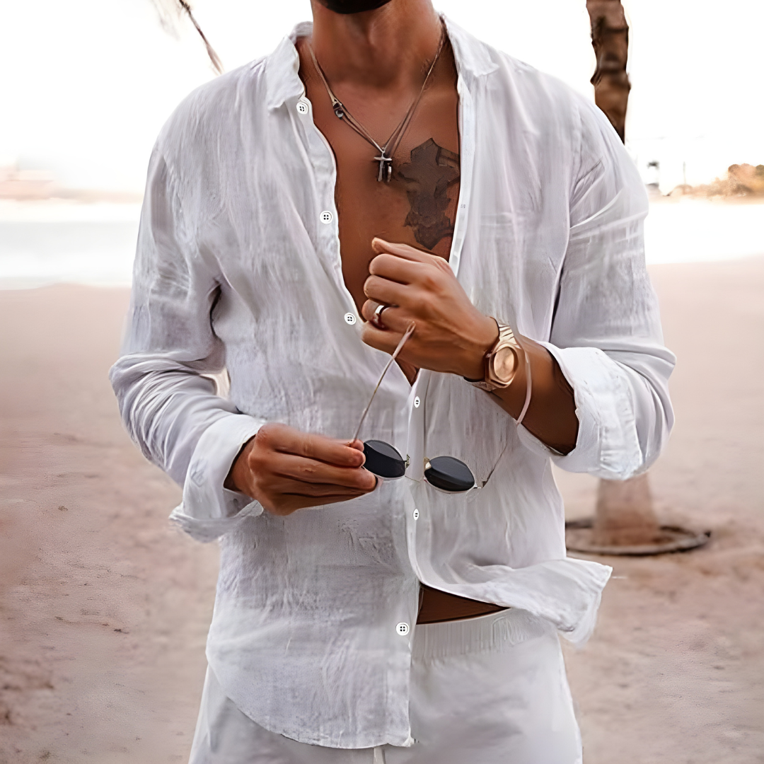Camicia Estiva in Cotone Naturale Uomo Elio – foto 4
