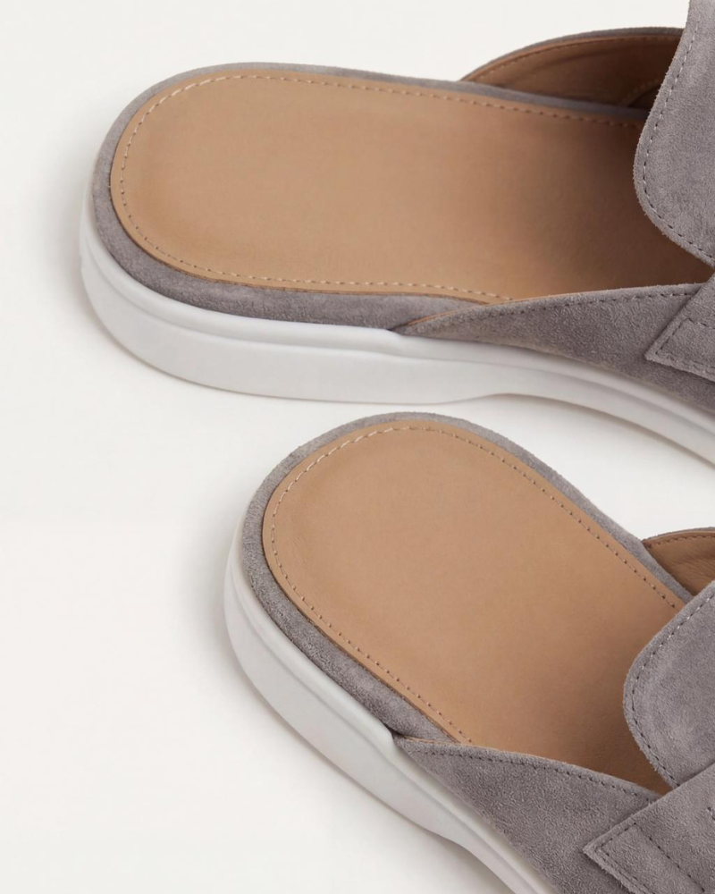 Mule Mediterraneo in Suède Grigio Chiaro