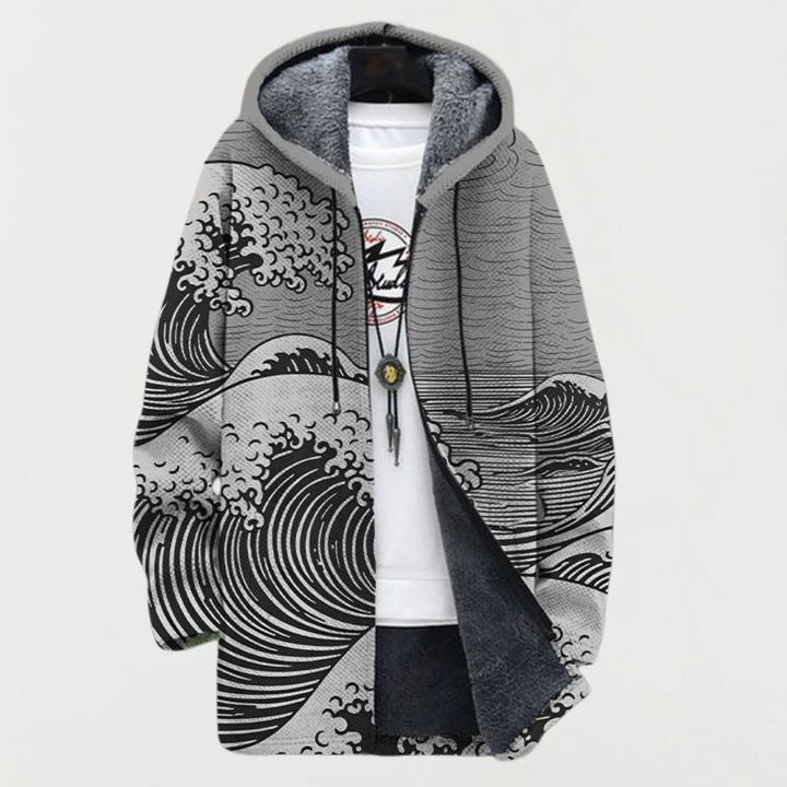 Keira - Cappotto con Stampa a Onde