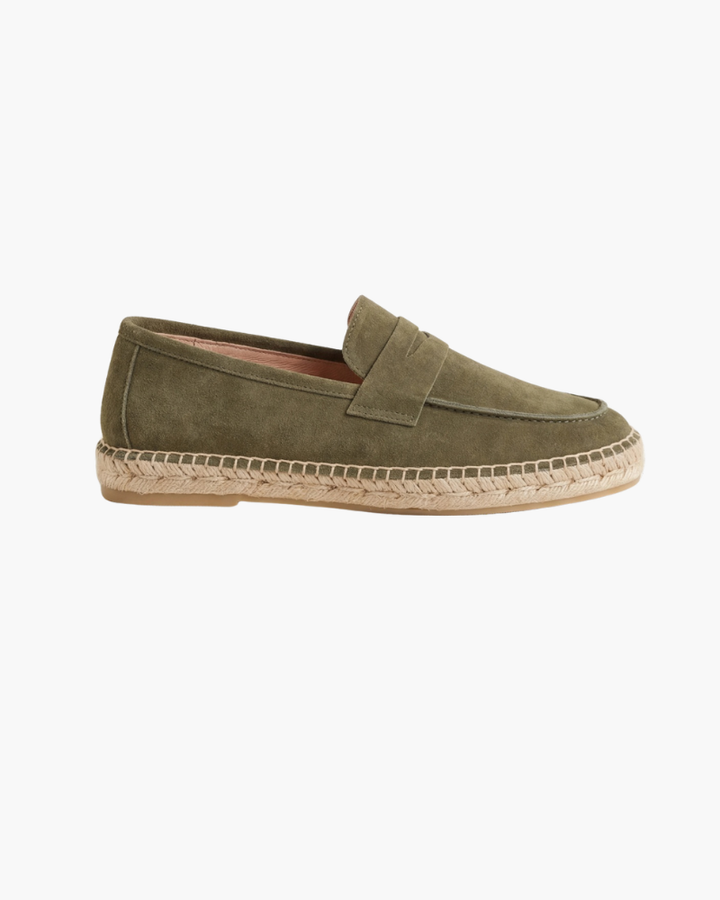 Espadrillas Riviera in Suède Verde Oliva