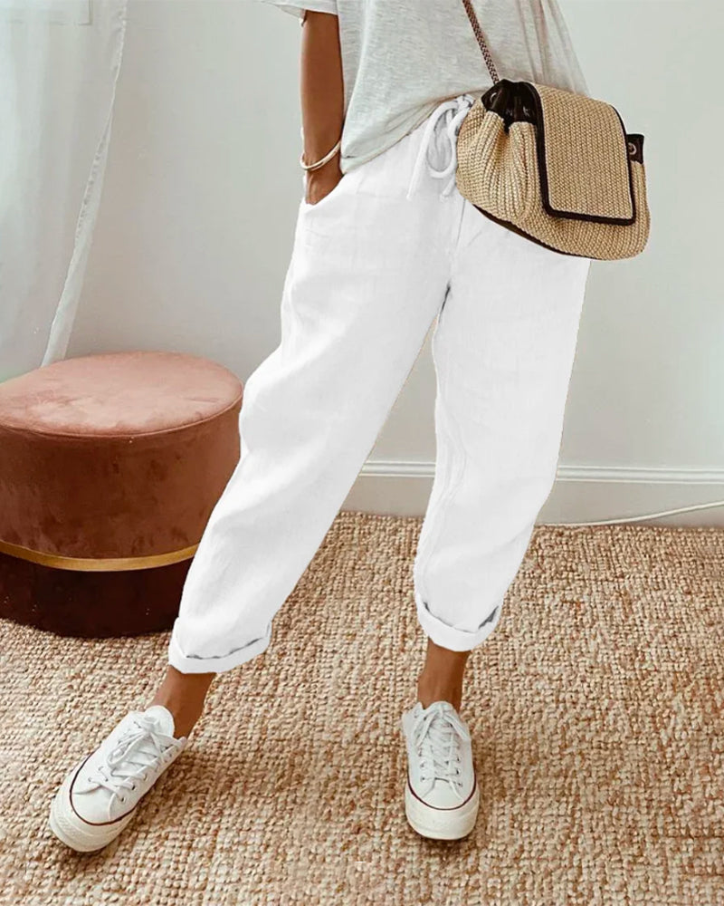 Elegante Pantalone Comodo Fluido