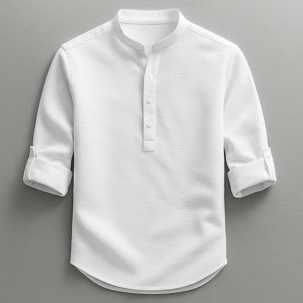 Camicia Classica in Lino Uomo Sebastiano – foto 5