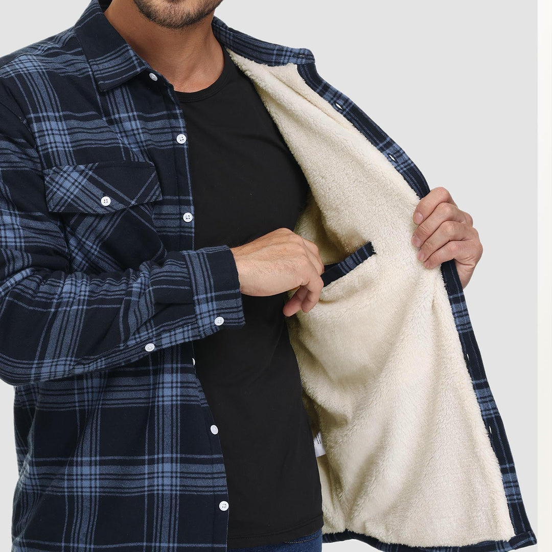 Giacca Camicia Casual da Uomo con Tasche Autunnale
