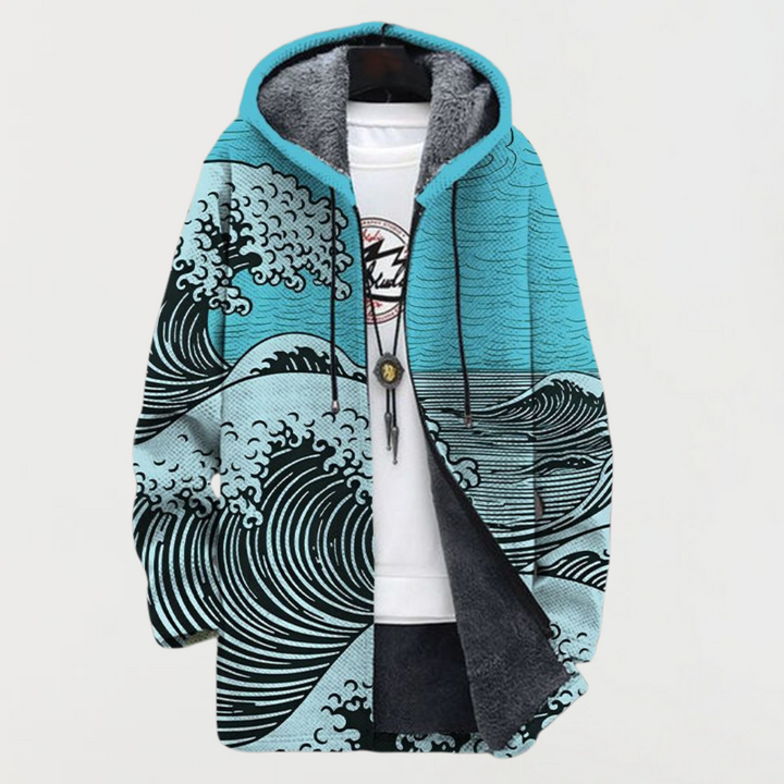 Keira - Cappotto con Stampa a Onde